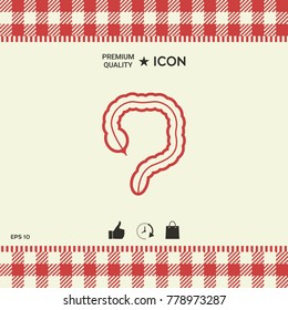 Human organ - the large intestine icon