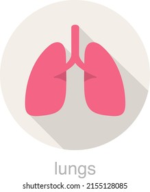Human organ lungs flat design icon, vector illustration