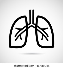 Human organ, lungs icon isolated on white background. Vector art.