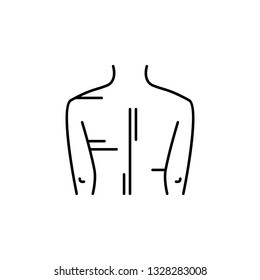 human organ men back outline icon. Signs and symbols can be used for web, logo, mobile app, UI, UX on white background