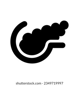 Human organ pancreas icon, black silhouette vector illustration