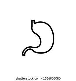 Human Organ Stomach Line Icon On White Background