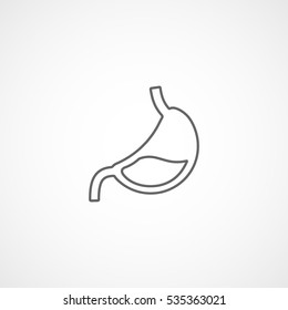 Human Organ Stomach Line Icon On White Background