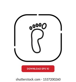 Human organ symbol, foot outline vector icon