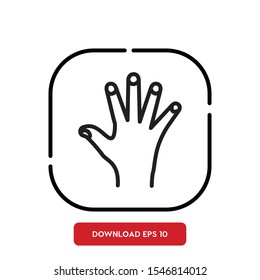 Human organ symbol, hand outline vector icon