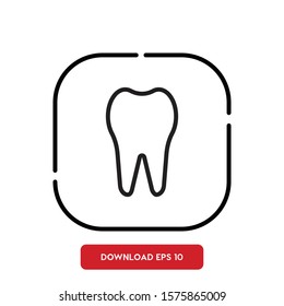 Human organ symbol, tooth outline vector icon. Modern, simple flat vector illustration for web site or mobile app