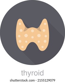 human organ thyroid flat design icon, vector illustration
