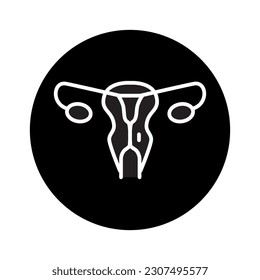 Human organ uterus color line icon. Isolated vector element. Outline pictogram for web page, mobile app, promo