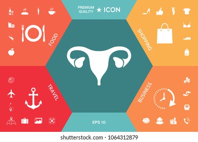 Human organs. Female uterus icon