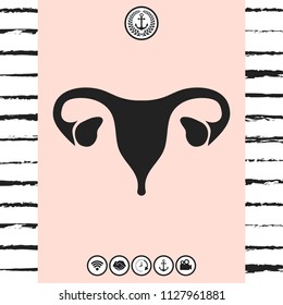 Human organs. Female uterus icon