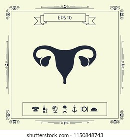Human organs. Female uterus icon