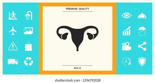 Human organs. Female uterus icon