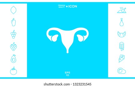Human organs. Female uterus icon