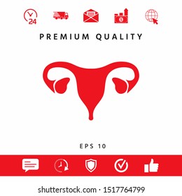Human organs. Female uterus icon