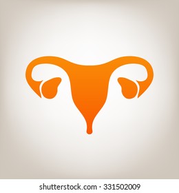 Human organs. Female uterus icon.