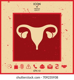 Human organs. Female uterus icon