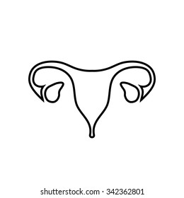  Human organs. Female uterus Linear icon.