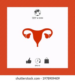 Human organs. Female uterus silhouette symbol
