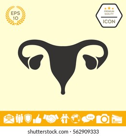 Human organs. Female uterus silhouette symbol