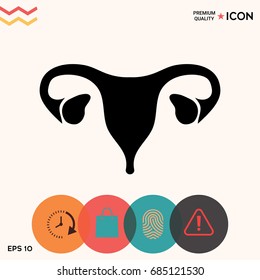 Human organs. Female uterus silhouette symbol
