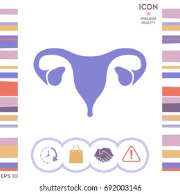 Human organs. Female uterus silhouette symbol