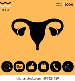 Human organs. Female uterus silhouette symbol