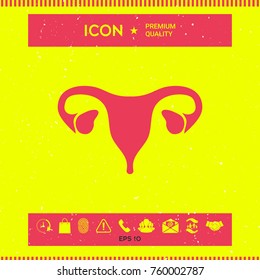 Human organs. Female uterus silhouette symbol