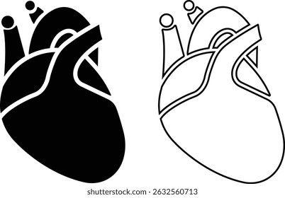 Human Organs Hand Drawn flat Line Icon Set Organs Vector for apps, web sign symbol heart, liver, neuron pictogram for human anatomy