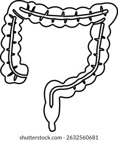 Vector de los órganos para los App, símbolo de la señal del Web del pictograma largo del tubo para la anatomía humana