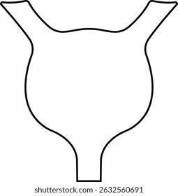 Vector de los órganos para los App, símbolo de la señal del Web del pictograma de la vejiga para la anatomía humana