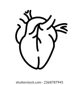 Symbol für menschliche Organe (Herz), True Black Icon