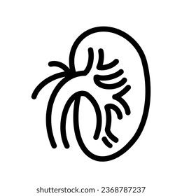 Human Organs Icon (Kidney), True Black Icon