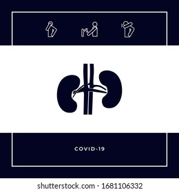 Human organs. Kidney icon. Graphic elements for your design