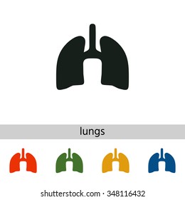 Human organs. Lungs icon. Set of varicolored icons.