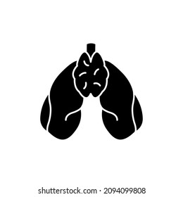Pulmones de órganos humanos y icono de la línea de color de la glándula tiroidea. Pictograma para página web, aplicación móvil, promoción. elemento de diseño de interfaz gráfica de usuario (GUI) de UI UX. Trazo editable.