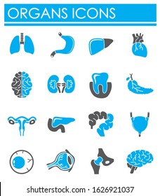 Human organs related icons set on background for graphic and web design. Creative illustration concept symbol for web or mobile app.