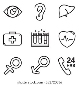 Human organs set icons in cartoon style, EPS10