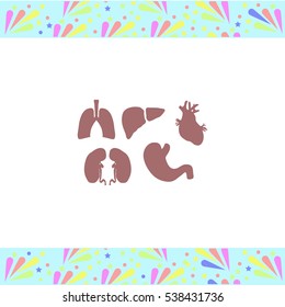 Human organs set vector icon on white background. Isolated illustration. Business picture.