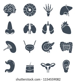 Human organs simple icons set for web and mobile