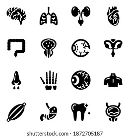 Human Organs Solid Icons Pack