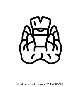Icono de la línea de color de la glándula tiroidea de los órganos humanos. Elemento vector aislado. Pictograma de esquema para página web, aplicación móvil, promoción