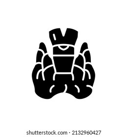 Icono de la línea de color de la glándula tiroidea de los órganos humanos. Elemento vector aislado. Pictograma de esquema para página web, aplicación móvil, promoción