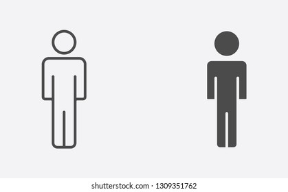 Human outline and filled vector icon sign symbol