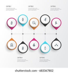 Human Outline Icons Set. Collection Of Graybeard, Female, Climbing And Other Elements. Also Includes Symbols Such As Oldster, Pulling, Climbing.