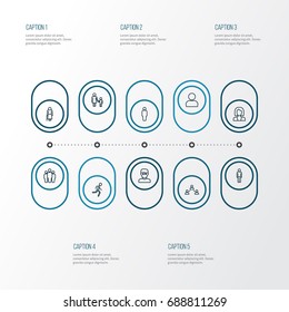 Human Outline Icons Set. Collection Of Running, Smart Man, Social Relations And Other Elements. Also Includes Symbols Such As Client, Fitness, Businesswoman.