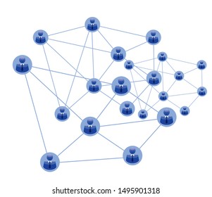 Human outline Icons. Team and communication. Vector Illustration. Office.