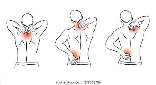 human pain ache and hurt in many action vector