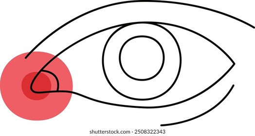 Human Pain In Eye Line Illustration Vector Illustration