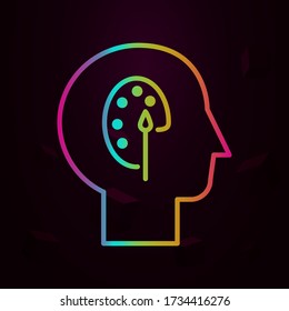 Human, palette, brush in mind nolan icon Simple thin line, outline vector of Human mind icons for ui and ux, website or mobile application
