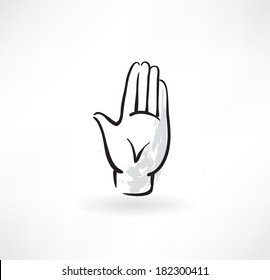 human palm grunge icon